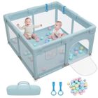 KITYTETY Parc Bébé pour enfants avec 30 boule - Parc De Jeux Lavable Pliable - 127 x 127 x 68cm Vert - Adapté À L'intérieur Et À L'extérieur