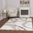 SURYA Tapis de Salon à Poils Courts Doux Scandinave Moderne YANNA 120x170cm Blanc/Brun