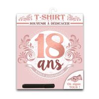 TEE SHIRT ANNIVERSAIRE FEMME - 18 ANS  Blanc