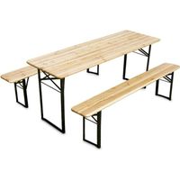 Set de table et bancs en bois 180 cm