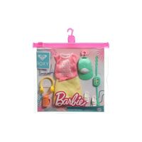 Coffret 2 Habit Barbie Jupe Jaune Et Top Rose Casquette Et Accessoires Tenue Ete Vetement Poupee