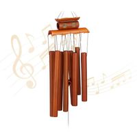 Carillon à vent en bambou - RELAXDAYS - Décoration Feng Shui - Marron - Produit pratique et décoratif