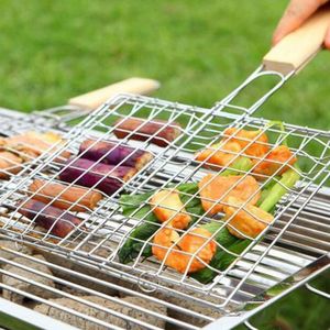 BARBECUE Panier de barbecue en acier inoxydable, support de poisson portable, clip de grille de barbecue pliable, grille de barbecue.[G1407]