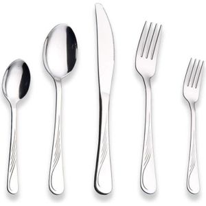 Ensemble de couverts - BERGLANDER - 30 pièces - Acier inoxydable - Service pour 6 personnes - Argenté