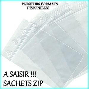 SACHET PLASTIQUE  Sachets plastique zip 60x80mm 200 unites