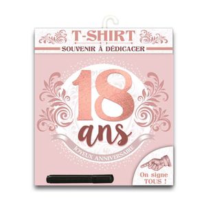 Décors de table TEE SHIRT ANNIVERSAIRE FEMME - 18 ANS  Blanc
