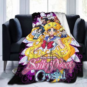COUVERTURE - PLAID Sailor Moon Collection Couverture, jeté de canapé doux et chaud en flanelle pour voyage, camping 70x140cm[3565]