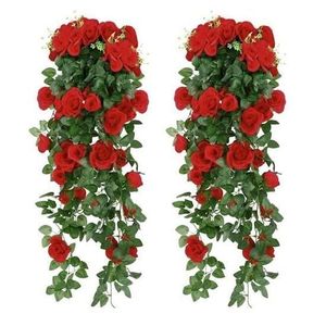 Pauwer Fleurs de Roses artificielles 18 t/êtes de Faux Bouquet de Roses en Soie Bouquet de Mariage f/ête de Mariage Maison Jardin Bricolage d/écoration