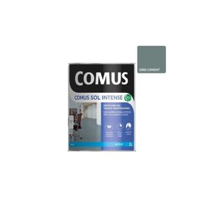 PEINTURE - VERNIS COMUS SOL INTENSE GRIS CIMENT  3L Peinture de protection et décoration pour sols intérieurs et extérieurs, trafic