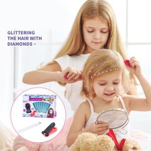 COIFFEUR - ESTHÉTIQUE Drfeify Kit de jouets scintillants pour cheveux Kit de jouets scintillants pour filles, outil de coiffure DIY avec beaute manuelle
