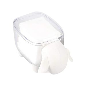 DISTRIBUTEUR DE COTON DEX Bote de rangement en plastique pour cotons-tiges Mini bote de rangement en plastique pour coton-tige, meuble bac B Blanc