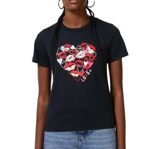T-SHIRT T-shirt Noir Femme Converse Valentine's Day Heart