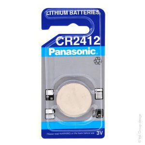 PILES Pile bouton lithium blister CR2412 PANASONIC 3V 100mAh