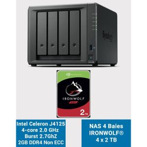 SERVEUR STOCKAGE - NAS  Synology DS423+ 2Go Serveur NAS IRONWOLF 8To (4x2T