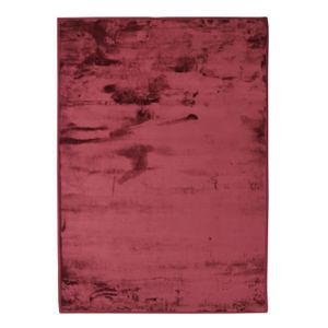 TAPIS DE SOL FLANELLE - Tapis extra-doux effet velours 185 x 290 cm Rouge foncé