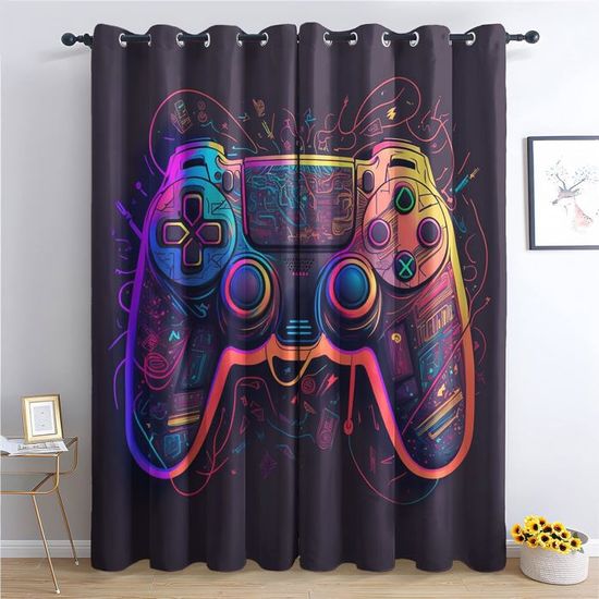 Super Mario Rideaux Occultants Thermique Isolants Rideaux 2 Moderne Rideaux Pour Salon Chambre 60x120cm[297] - Maison