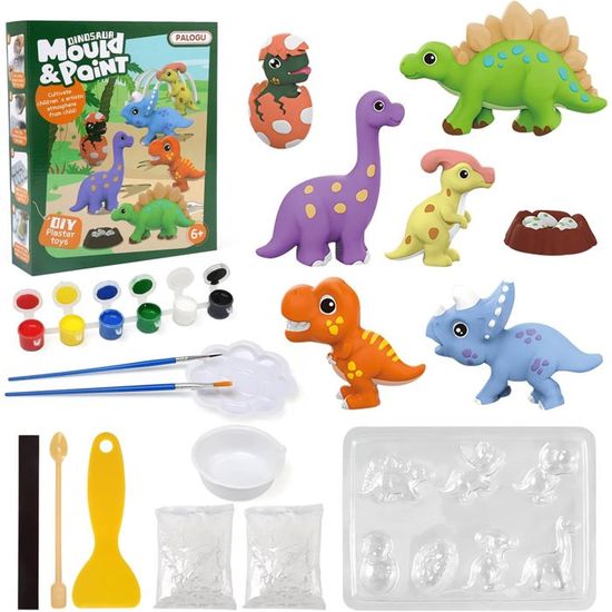 LinStyle Kit de Dinosaures à Colorier pour Enfants avec Moule, Jouet de
