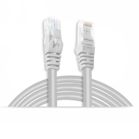 Câble Ethernet de CAT 5E 15m,Câble LAN de Gigabit Haute Vitesse AWG24 ...
