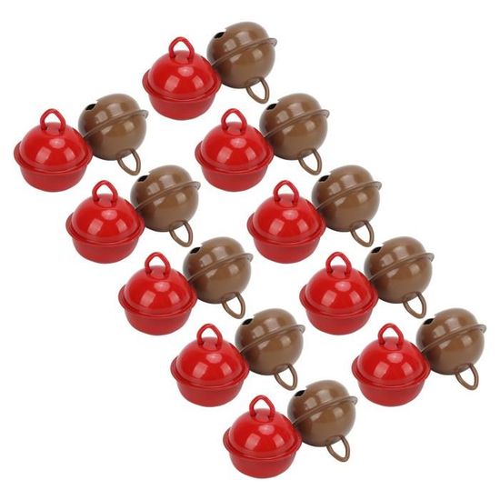 Clochettes Artisanales Jingle 22mm - Lot De 12 Pièces Rouge - Pour Décoration Noël, Bricolage, Colliers