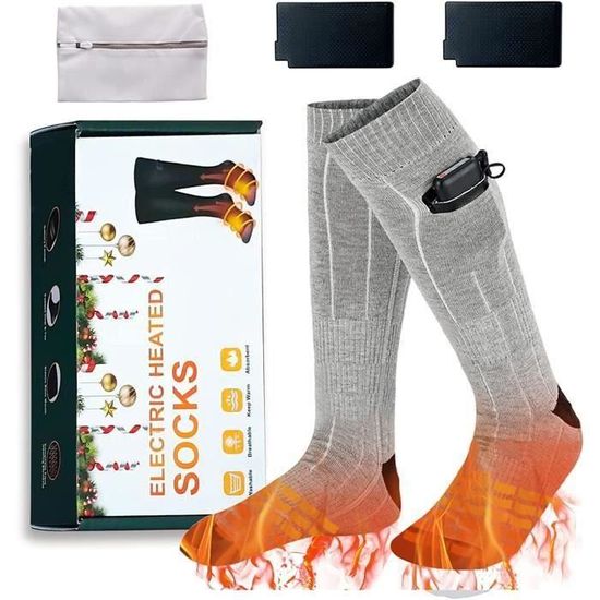 Chaussettes Chauffantes , 5V/5000 MAh USB Rechargeables Électriques Chauffage Chaussettes 3 Niveaux De Chaufferette Chauffe-Pieds Chaussettes Chaudes Chauffe-Pieds Pour Moto Ski Randonnée Camping Chaufferette Main Rechargeable