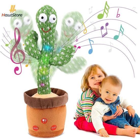 CACTUS EN PELUCHE Jouet Bébé, Haut-Parleur, Répétition, Danse, Rire En