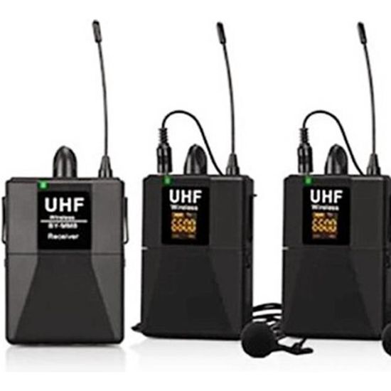Microphone Cravate Micro-Cravate Sans Fil UHF Double Canal pour SLR 65M  Range DSLR Camera Interview -Single Channel - Cdiscount Informatique