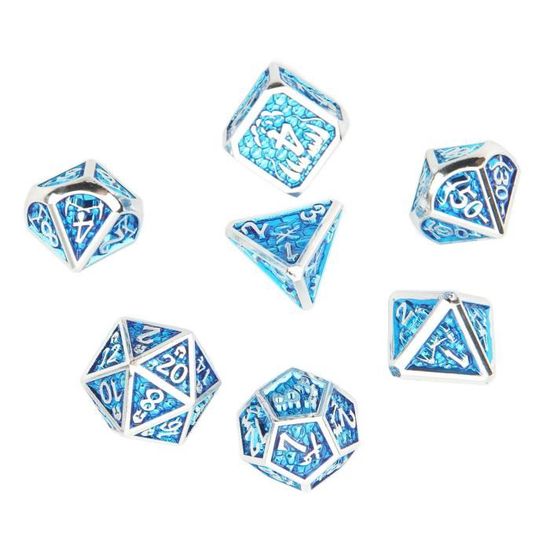 Set De 7 Dés De Jeu De Société – Design Rétro Chiffres Ajourés, Acrylique Noir, Pour D&D, RPG, Stratégie, Multicolores