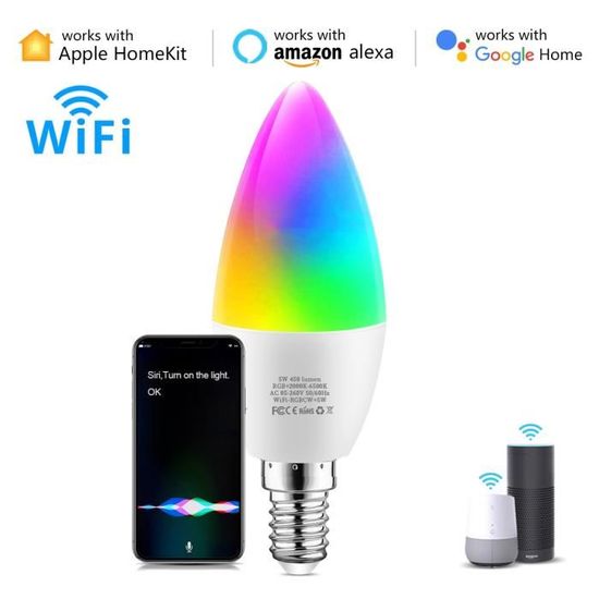 AMPOULE LED,E14TuyaLampe LED connectée Tuya Smart LifeApple Homekit