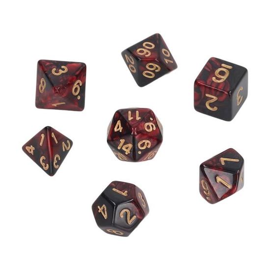 Lot De 10 Dés Polyédriques 20 Faces - Plastique Durable, Chiffres Gravés - Jeux De Rôle (D&D), Apprentissage Maths