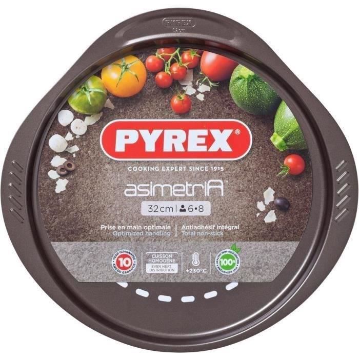 PYREX Plat à pizza Asimetria 32 cm gris foncé