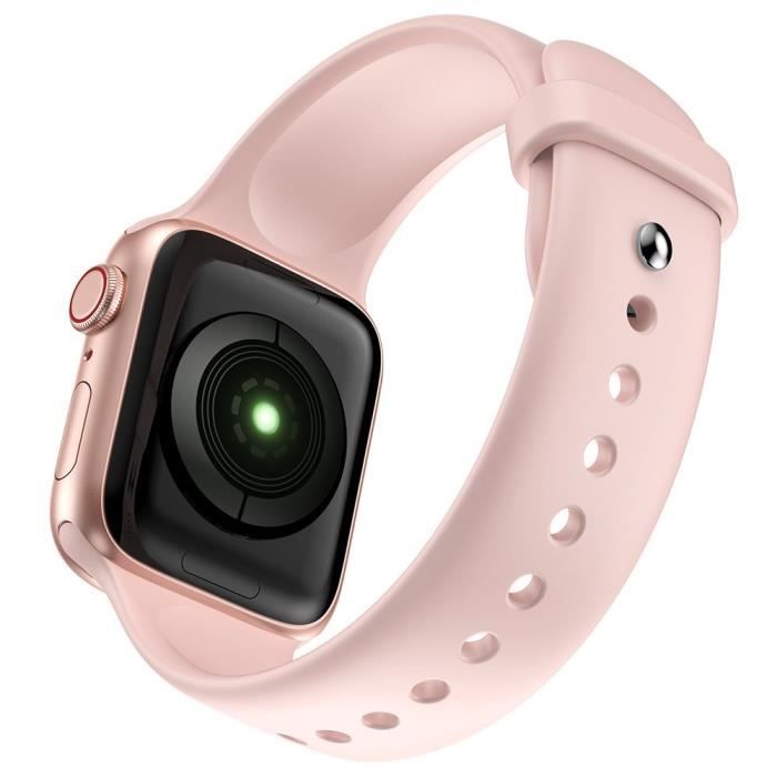 Bracelet Pour Montre Connectée Silicone Remplacement Pour Apple Watch Se 44Mm-6 44Mm-5 44Mm-4 44Mm-3 42Mm-2 42Mm-1 42Mm -Rose