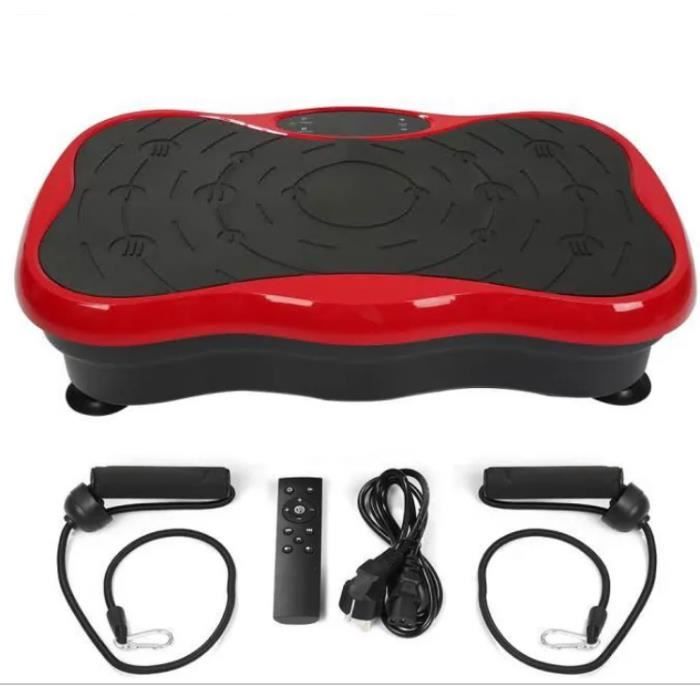 Fitness Plateforme Vibrante Papillon 5 niveaux réglables Pro Plateforme Oscillante Avec haut-parleur USB Rouge/Noir