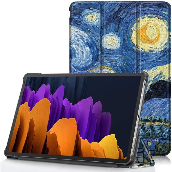 Étui pour Samsung Galaxy Tab S7+ - Housse Ultra Mince et Léger à Rabat avec Support et Fonction Réveil/Sommeil Automatique po11557