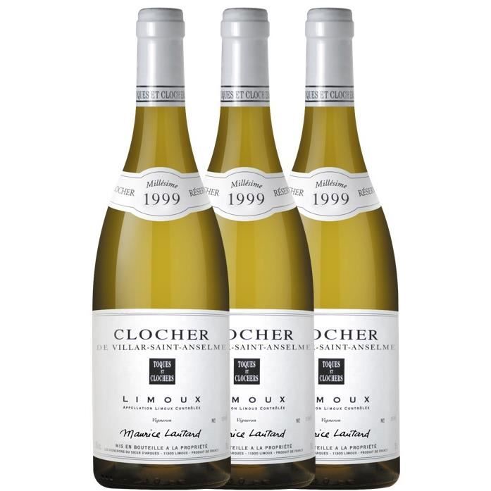 3x Clocher de Villars St Anselme - AOC Limoux 1999 -75cl