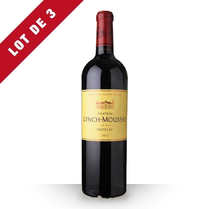 3X Château Lynch-Moussas 2012 Rouge 75cl AOC Pauillac - Vin Rouge