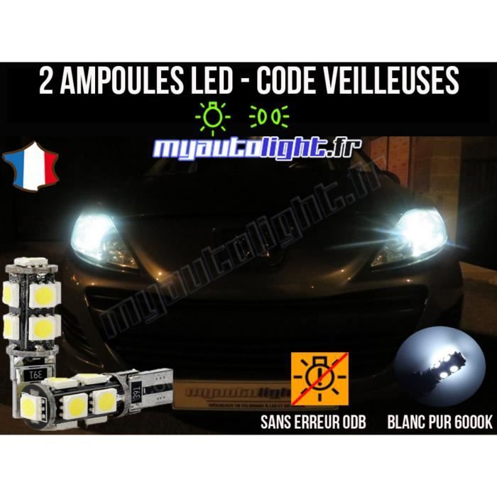 Pack veilleuses à led blanc xenon pour Peugeot 207