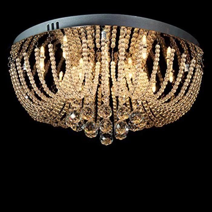 Lustre moderne Lustre à cristaux liquides Luminaires suspendus D50cm H20cm Ronde