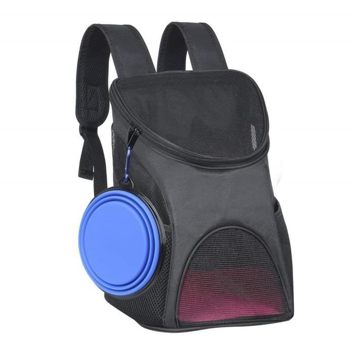 Ewolee Sac à Dos pour Chien, Sac de Voyage de Transport pour Animaux Sécurisé et Confortable, Sac pour Petit Animaux Léger et Pra