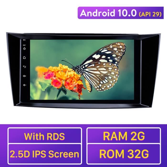Lecteur multimédia de voiture GPS Android 10.0 RAM 2GB pour 2001-2010 Mercedes Benz classe E W211 / CLS W219 / CLK W209 / classe G W