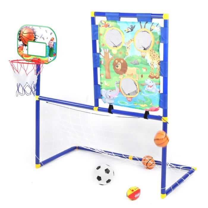Atyhao Support de sports de plein air pour enfants Mini Support de Balle Extérieur But de Football Support de Basket Enfants 3 en 1