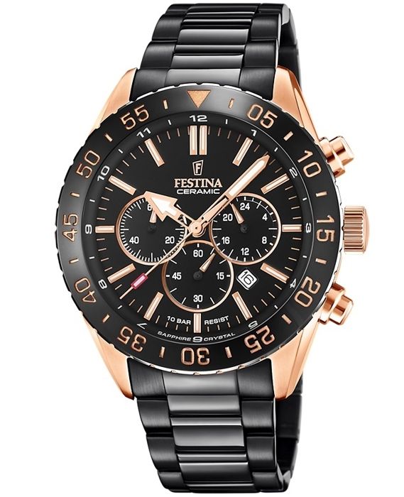 Festina Chrono Homme F20578/1 Noir et doré rose