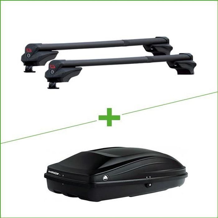 Pack barres et coffre de toit G3 Clop Inifnity - Wabb S pour Ford Focus III 5 portes - 3665597096736