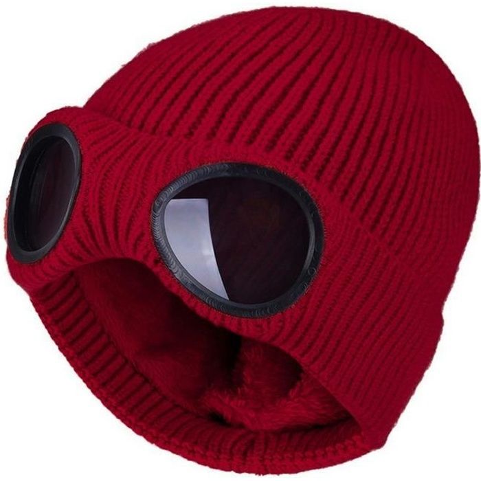 Hommes Et Femmes Tricot Protection Oreille Bonnet En Laine Lunettes Chaudes Ski g4609