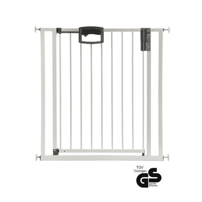 Barrière de porte et d'escalier Easylock Plus en métal à fixer par pression 80,5 cm - 88,5 cm