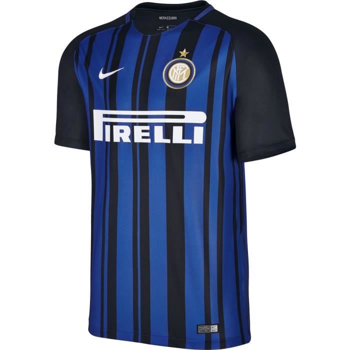 NIKE Maillot de Football Inter Milan Domicile 2017 - Homme - Bleu et Noir
