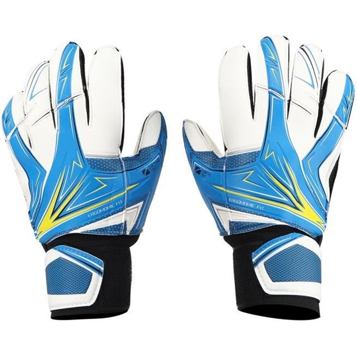 Jielwyshop Une paire de gants de gardien de but de football pour enfants en latex anti-dérapant n ° 6 bleu