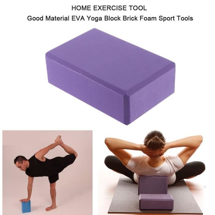 2 PCS Brique de bloc de yoga d'EVA - 23 * 15 * 8cm - Outil d'exercice à la maison