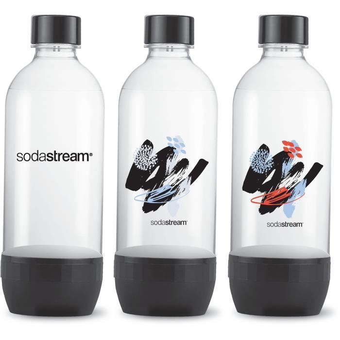 SODASTREAM Bouteille de gazéification Bulles de couleurs PET 1 L - Lot de 3