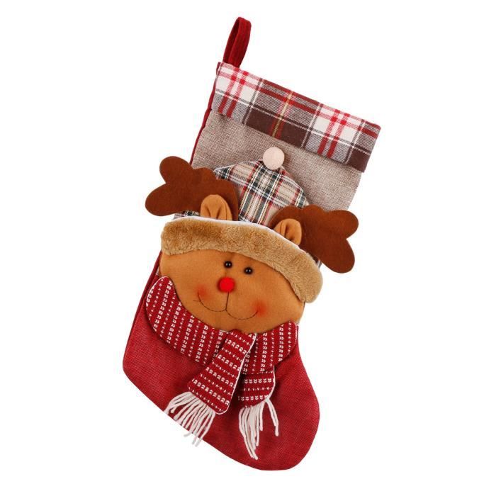 1pcs Chaussettes Bas de Noël Renne Sac Cadeau - Motif de Elk