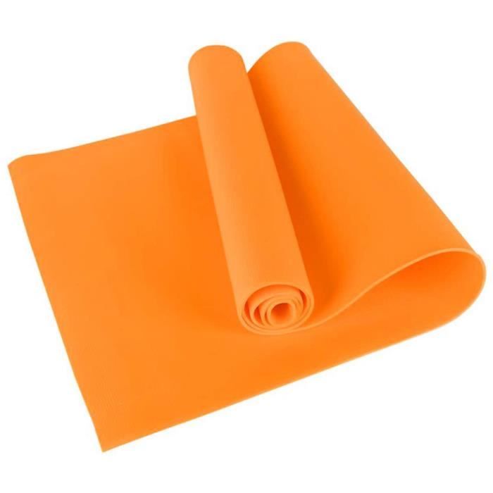 Tapis de Yoga - Tapis de Gymnastique en EVA épais de 4 mm d'épaisseur pour Exercices de Gymnastique - Pilates, Stretching - Orange